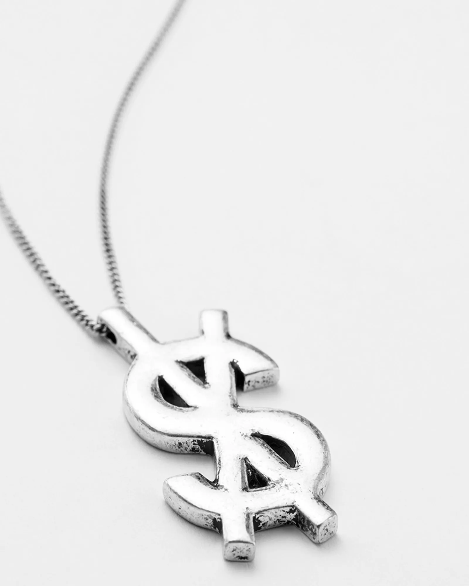Shop Ksubi 925 Dripps Cross Dollar Necklace