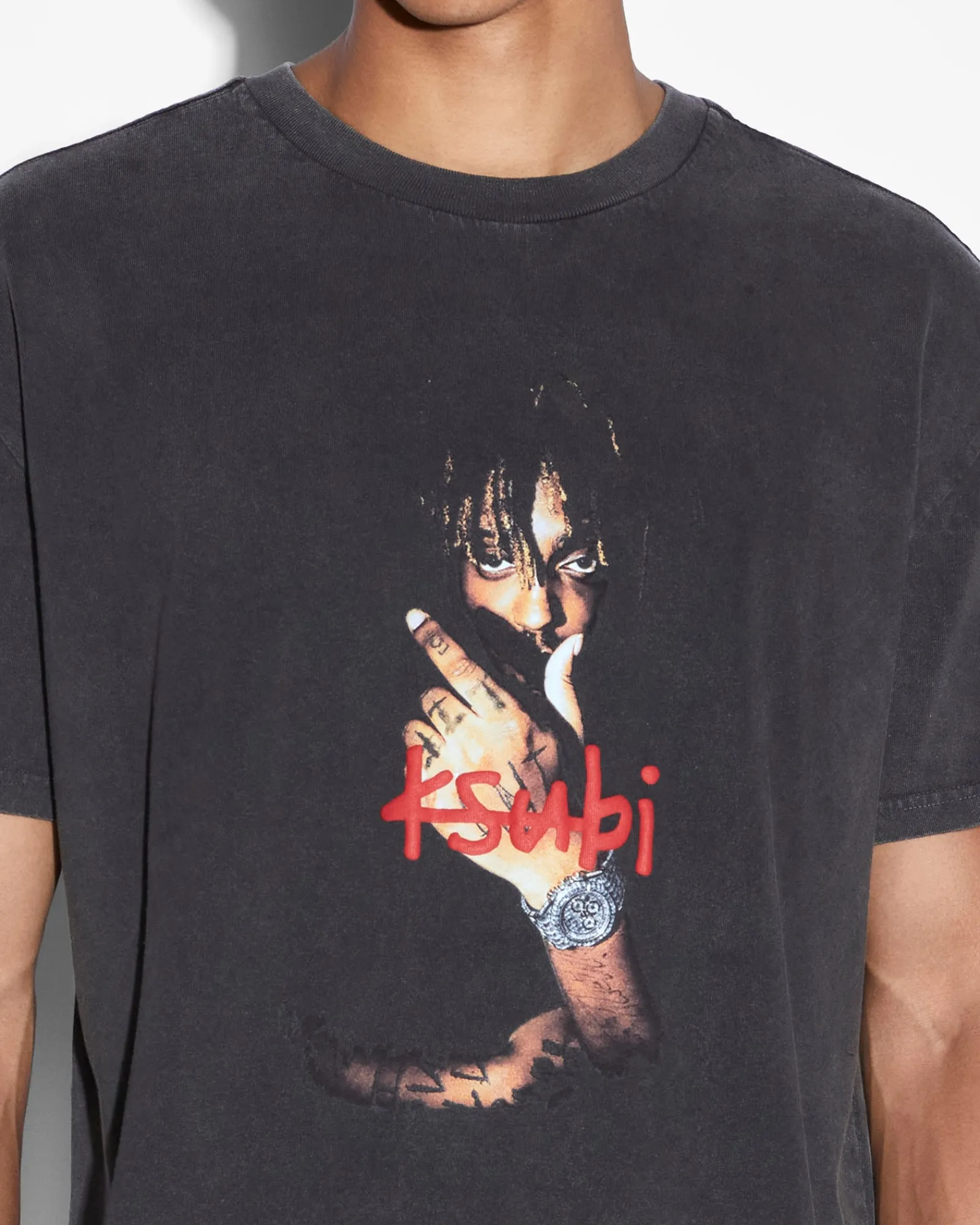 Discount Ksubi 999 Wrld Biggie Ss Tee Faded Black
