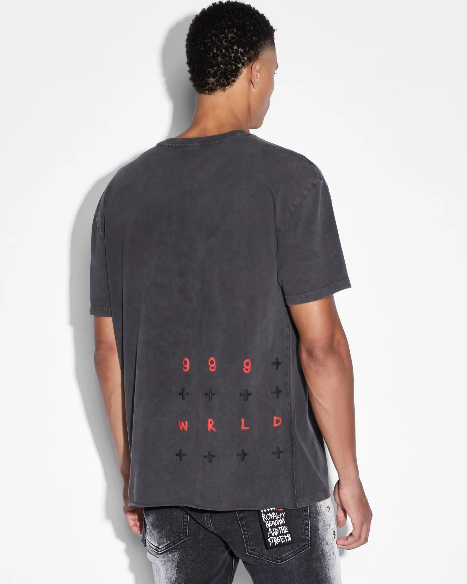 Discount Ksubi 999 Wrld Biggie Ss Tee Faded Black