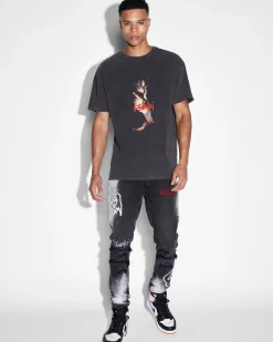 Discount Ksubi 999 Wrld Biggie Ss Tee Faded Black