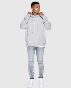 Hot Ksubi 4 X 4 Biggie Hoodie Grey Marle