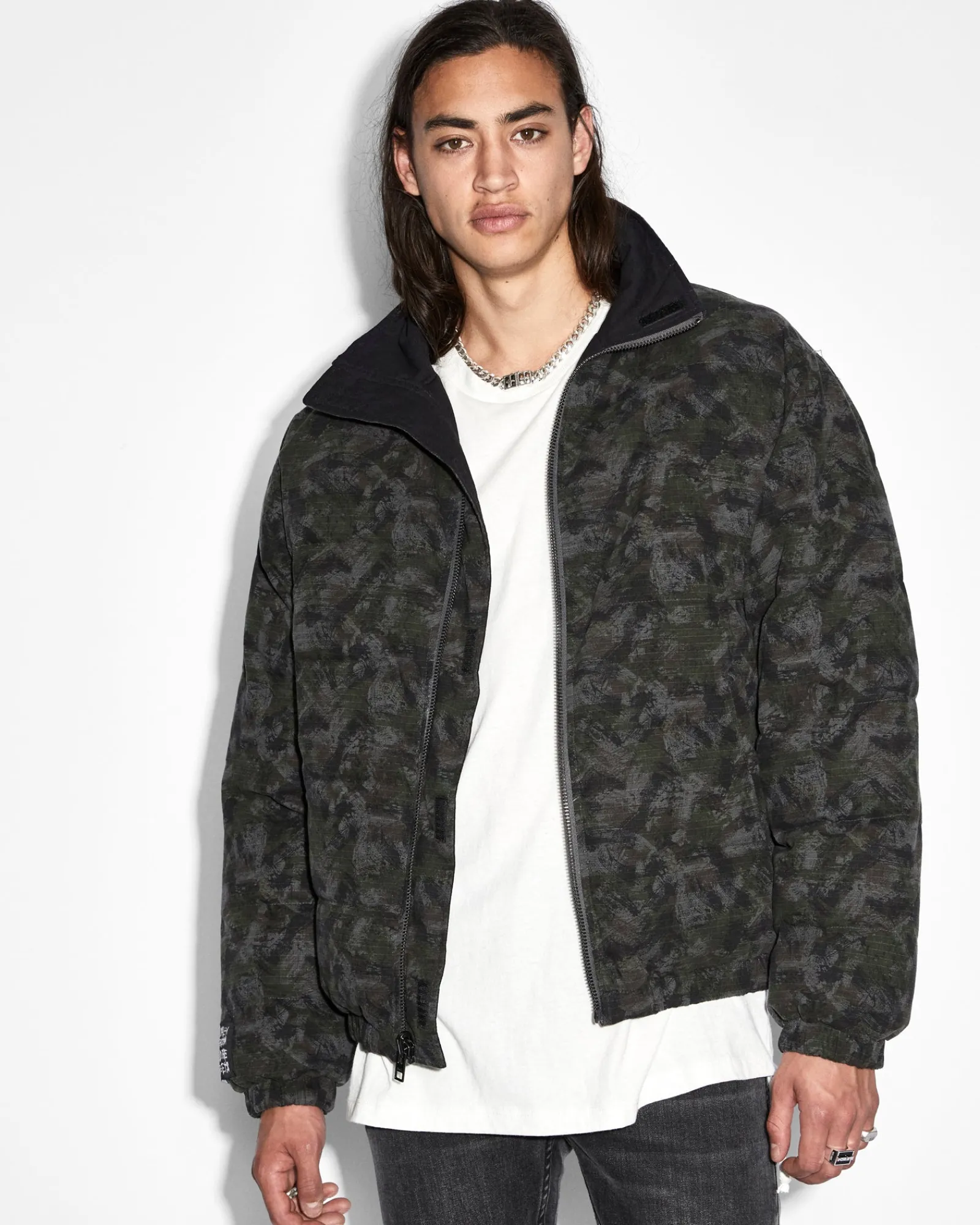 Shop Ksubi Amnesia Reversible Puffer Jacket Camo