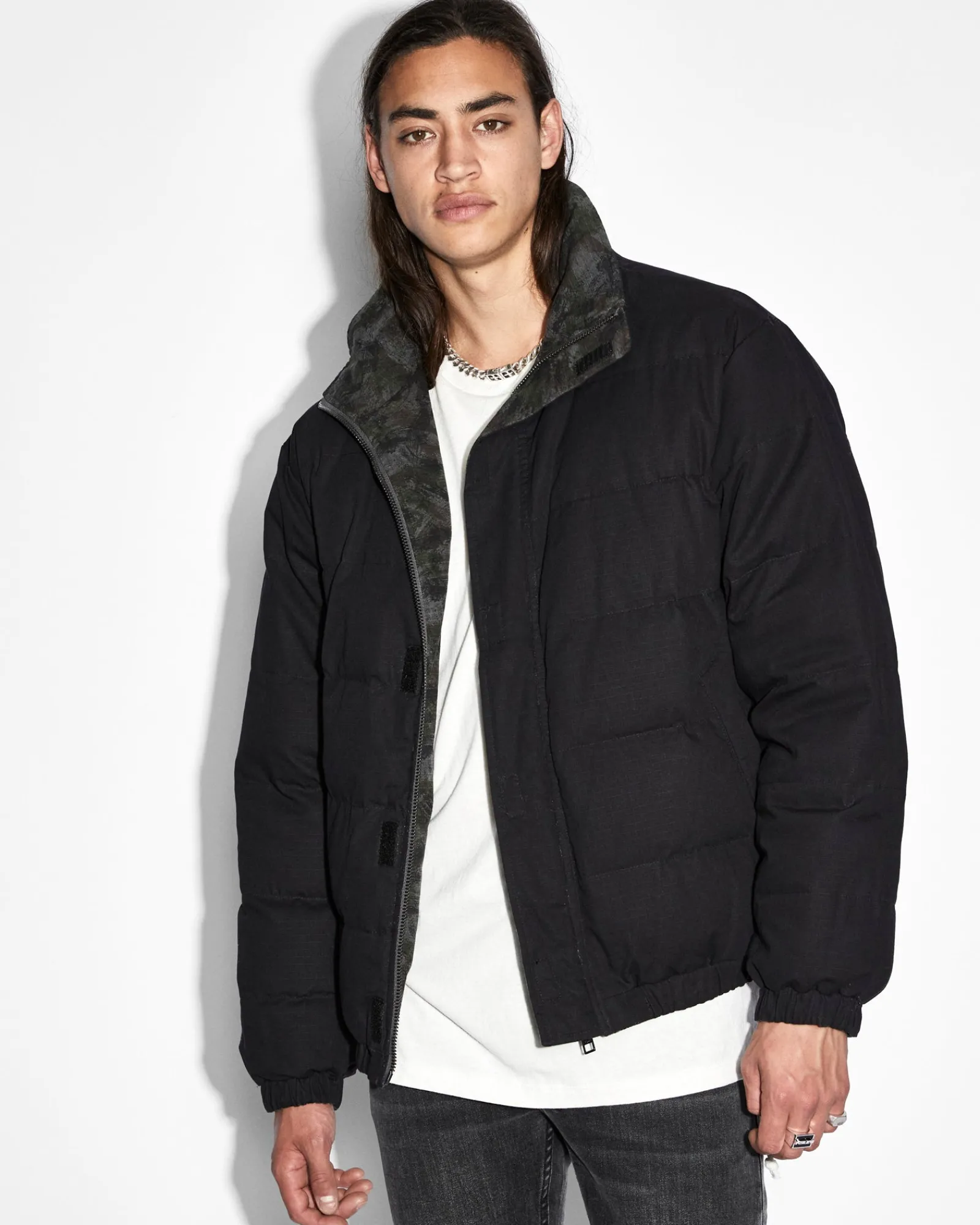 Shop Ksubi Amnesia Reversible Puffer Jacket Camo