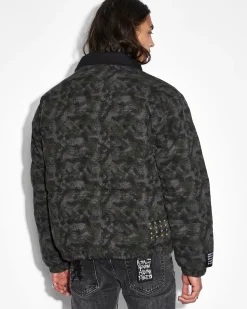 Shop Ksubi Amnesia Reversible Puffer Jacket Camo