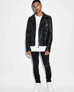Sale Ksubi Capitol Leather Jacket Black