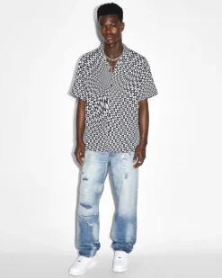 Discount Ksubi Check Out Resort Ss Shirt Black