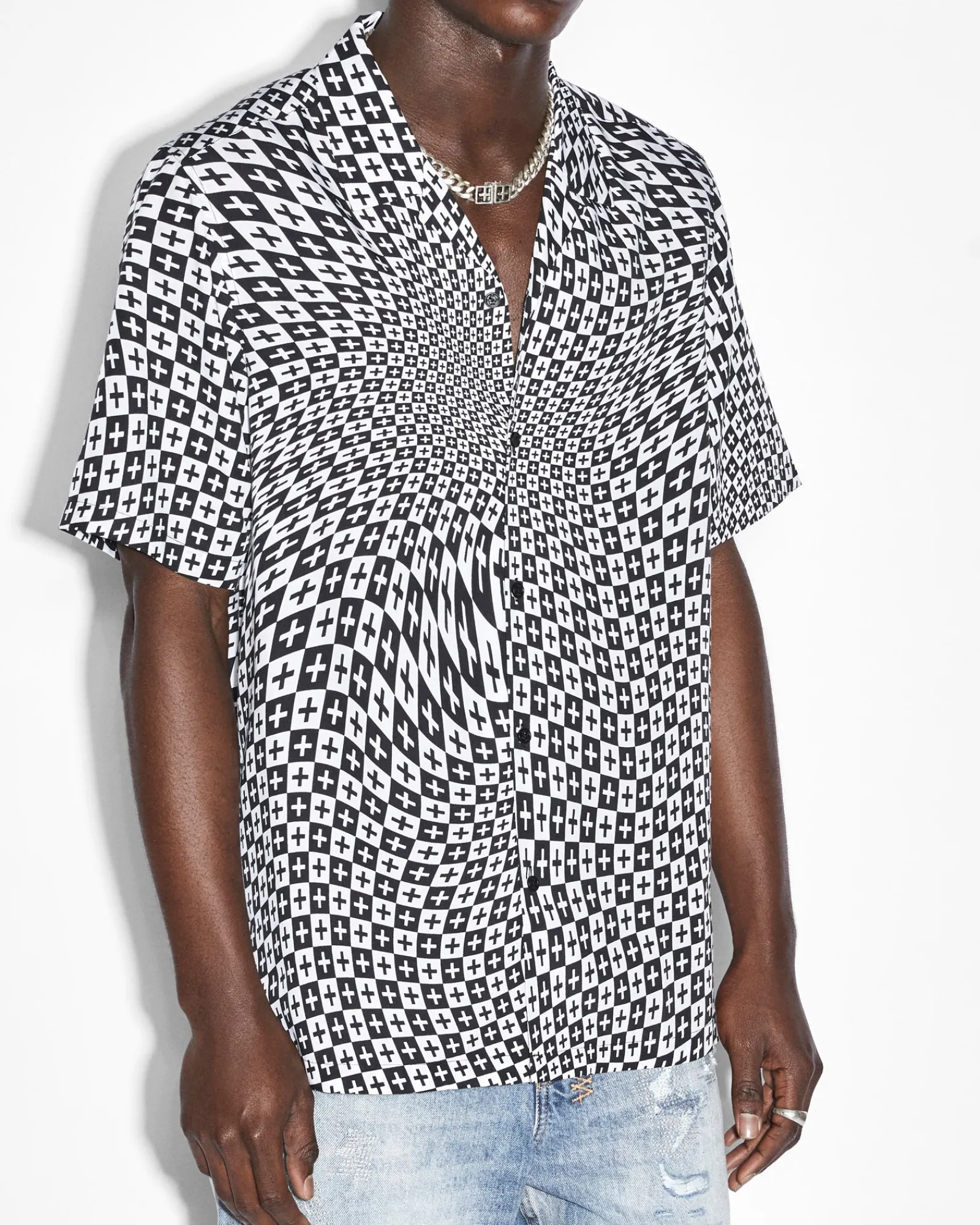 Discount Ksubi Check Out Resort Ss Shirt Black