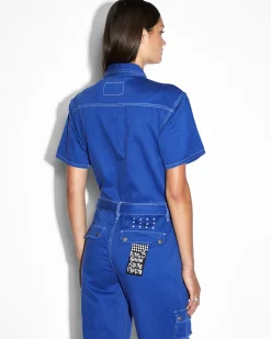 Hot Ksubi Drill Boilersuit Cobalt