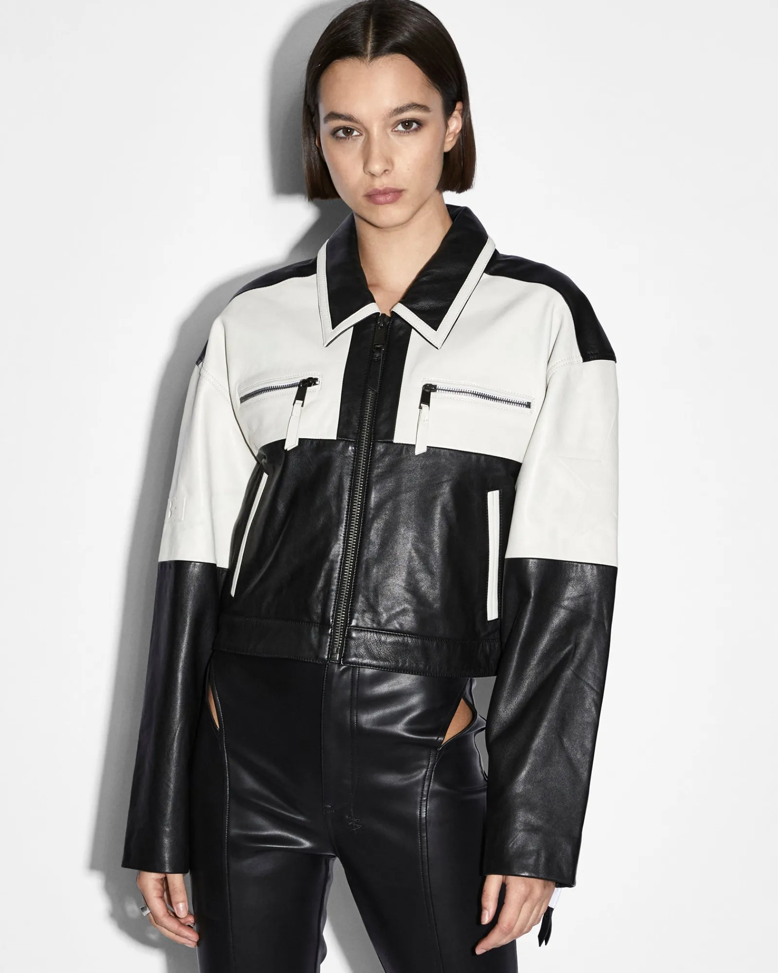 Outlet Ksubi Emblem Boxy Biker Black/White