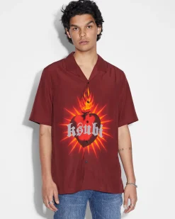 Store Ksubi Heart Resort Ss Shirt Crimson