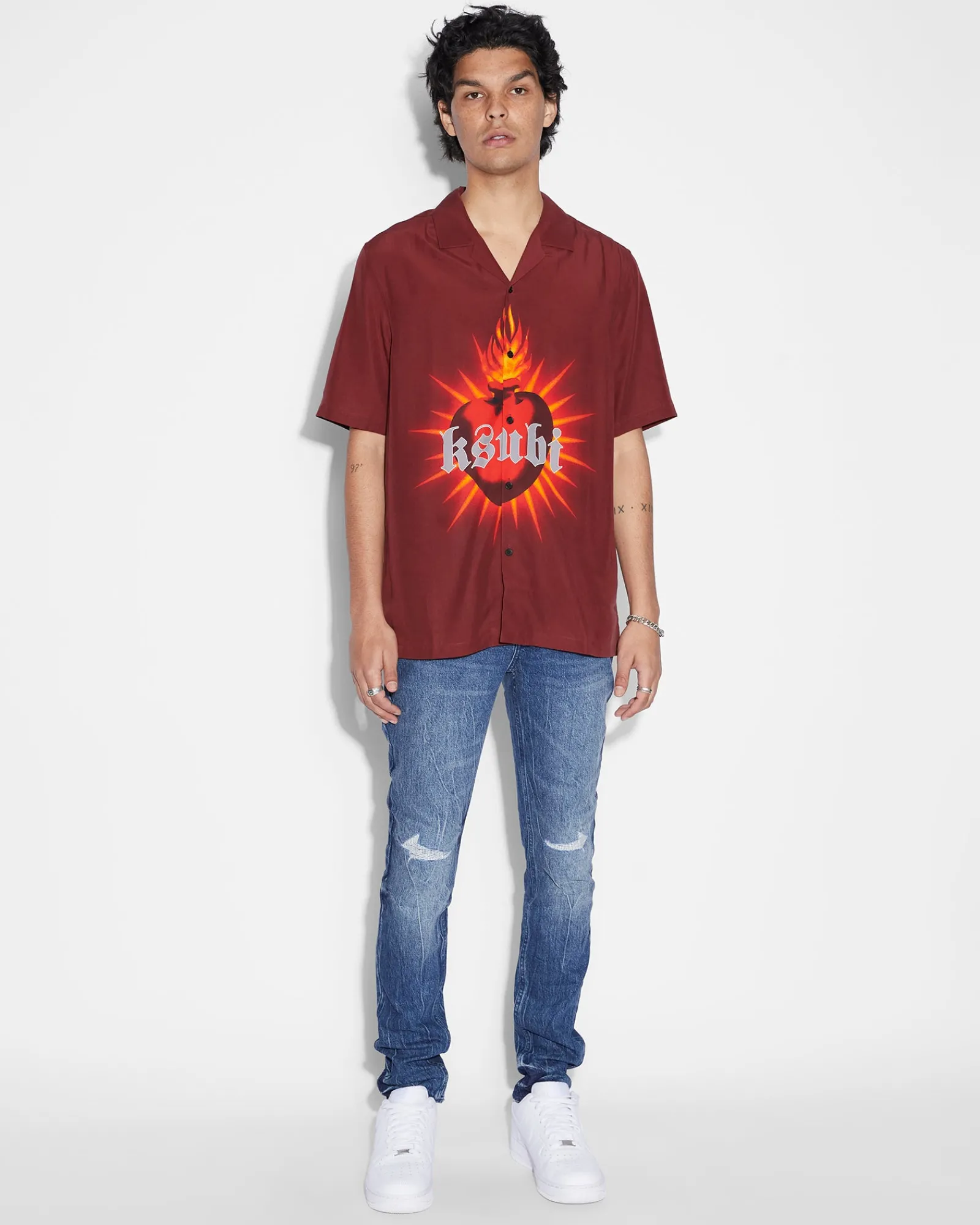 Store Ksubi Heart Resort Ss Shirt Crimson