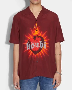 Store Ksubi Heart Resort Ss Shirt Crimson