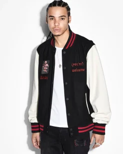 Clearance Ksubi Icons Letterman Jacket Black