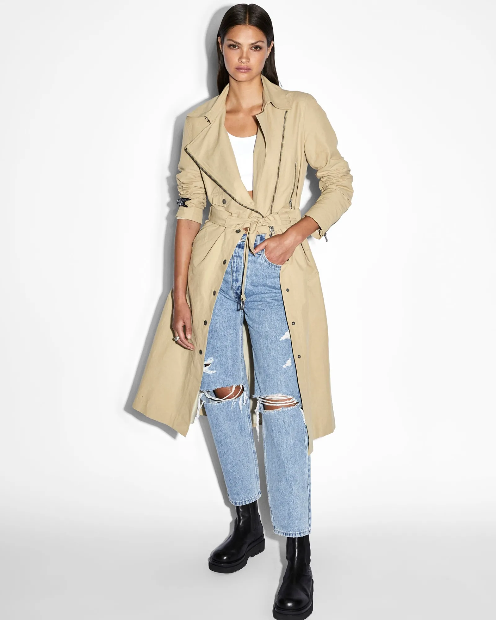 Cheap Ksubi Incognito Biker/Trench Khaki