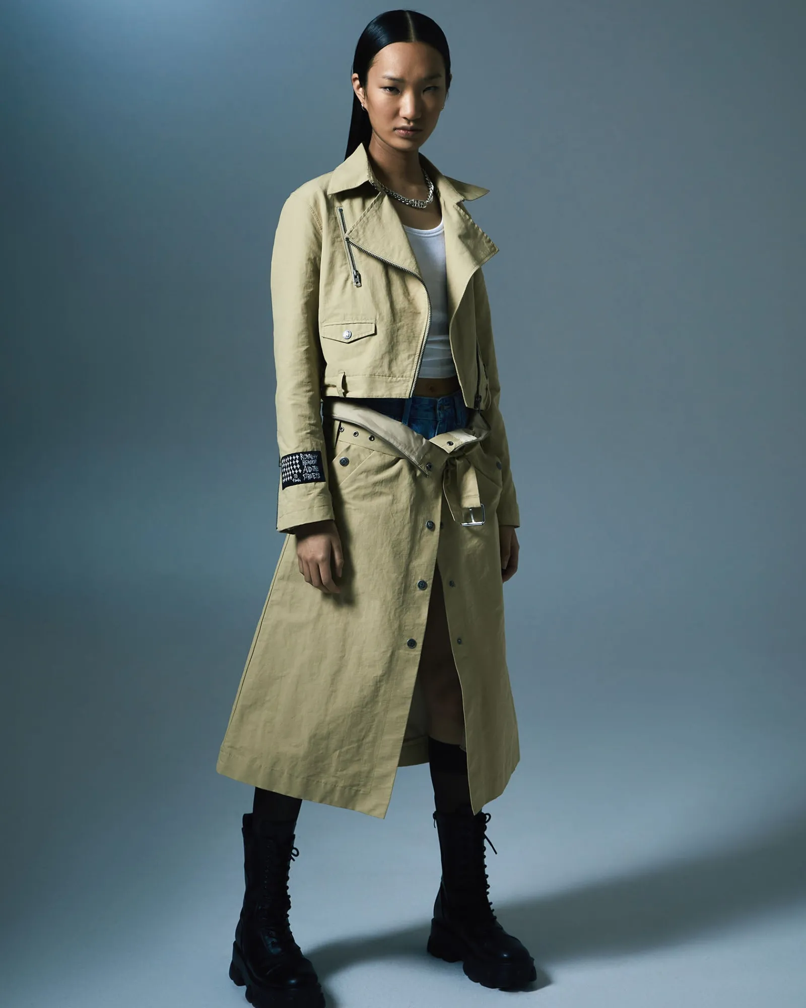 Cheap Ksubi Incognito Biker/Trench Khaki