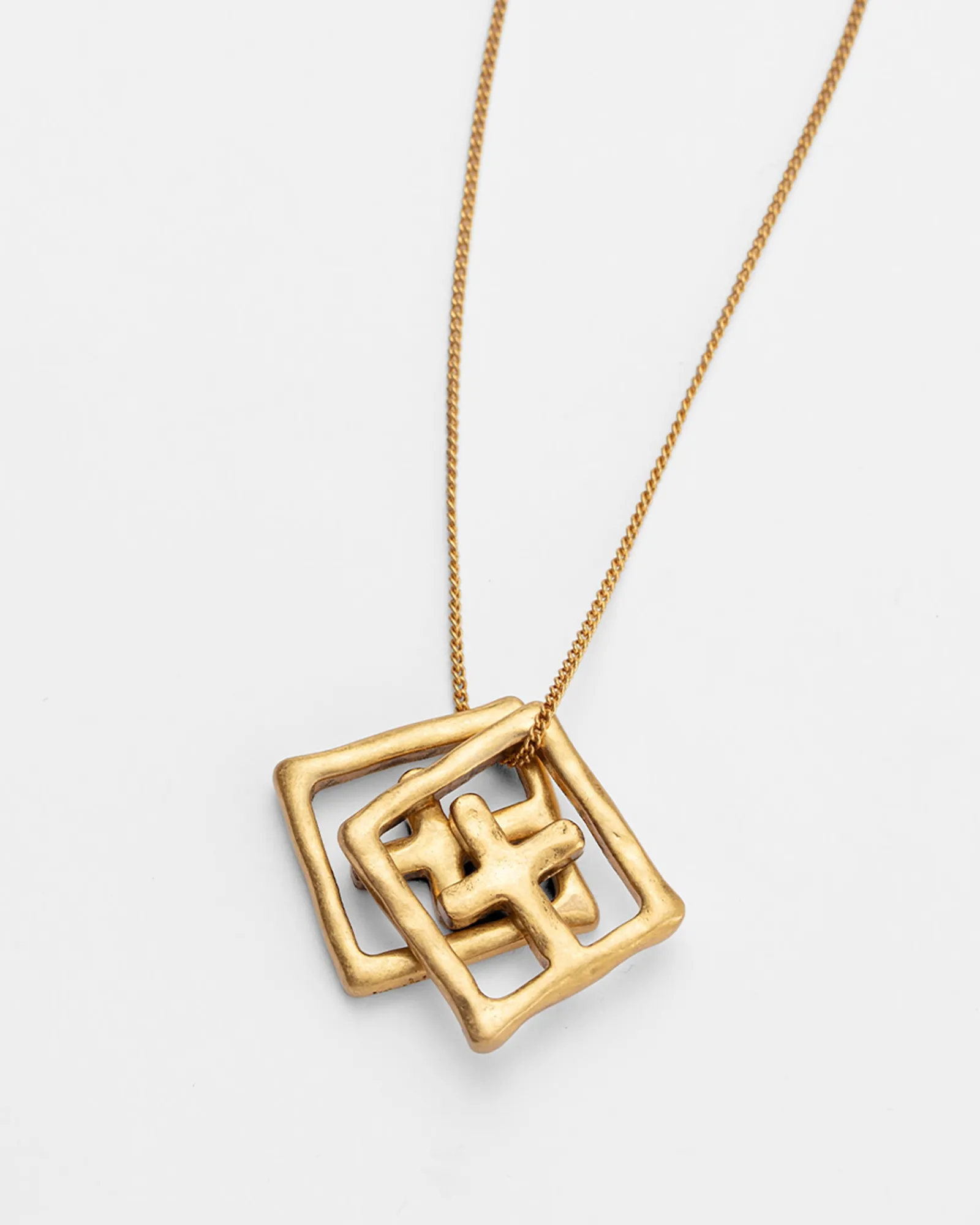 Outlet Ksubi 18K Aged Box Cross Necklace