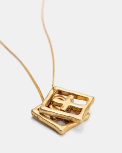 Online Ksubi 18K Aged Box Cross Necklace