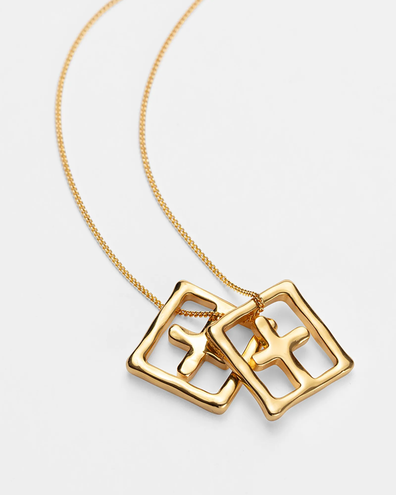 Store Ksubi 18K Dripps Box Cross Necklace