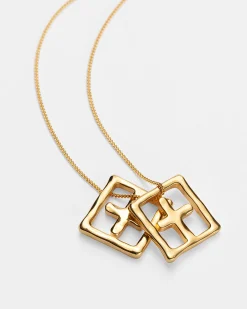 Cheap Ksubi 18K Dripps Box Cross Necklace