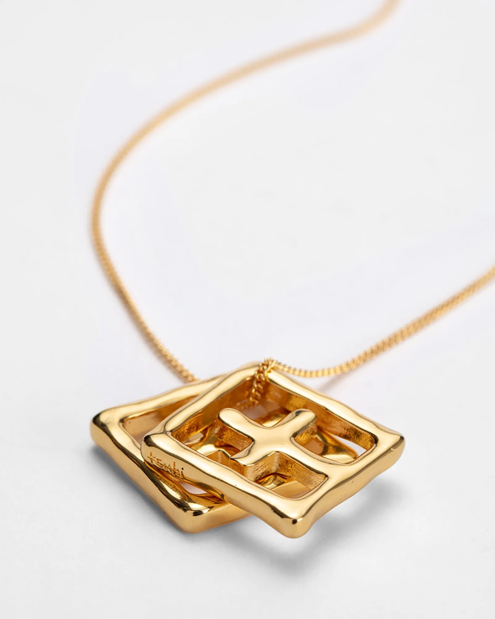 Cheap Ksubi 18K Dripps Box Cross Necklace