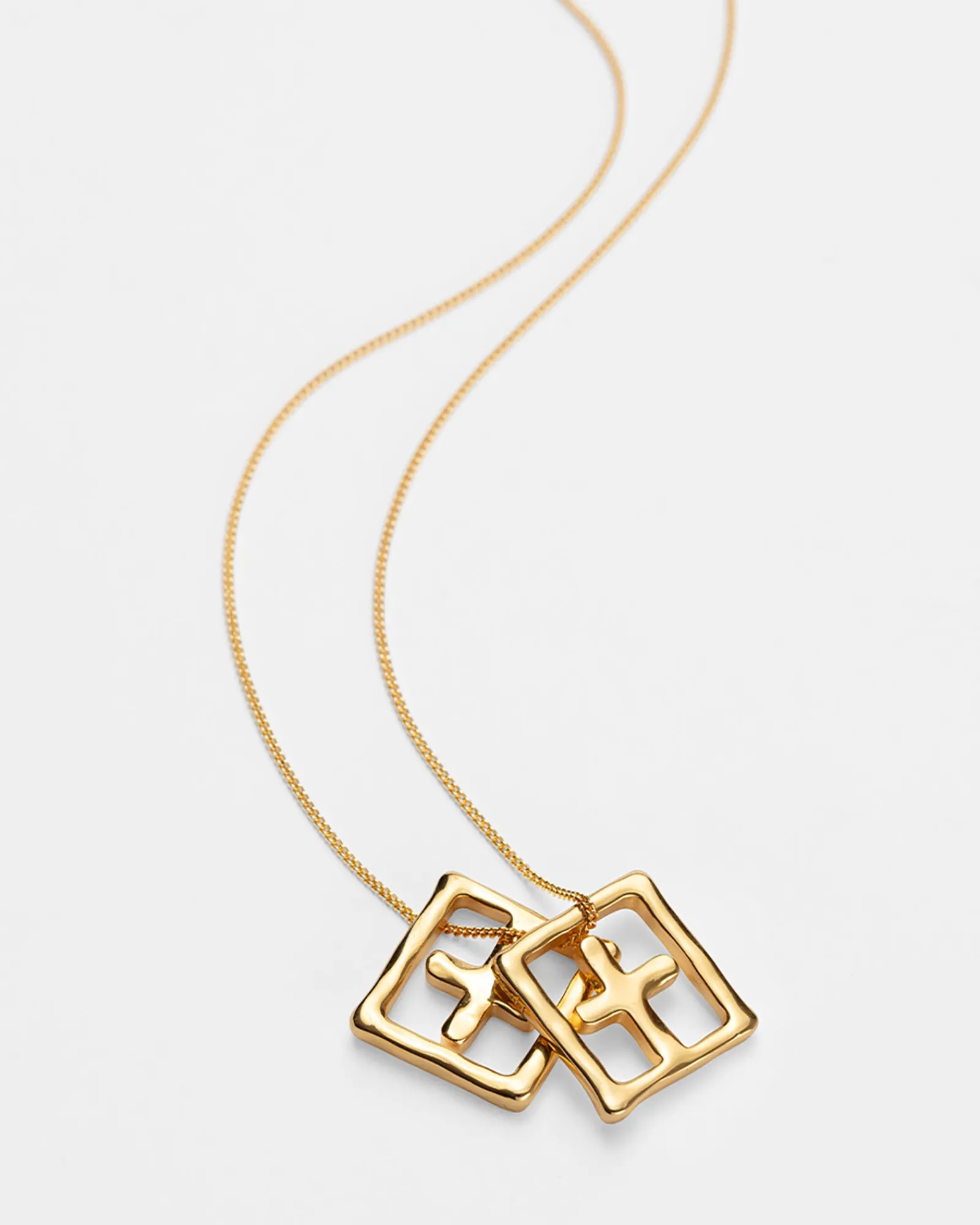 Cheap Ksubi 18K Dripps Box Cross Necklace