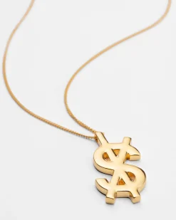 Cheap Ksubi 18K Dripps Cross Dollar Necklace