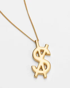 Cheap Ksubi 18K Dripps Cross Dollar Necklace