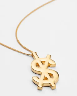 Fashion Ksubi 18K Dripps Cross Dollar Necklace