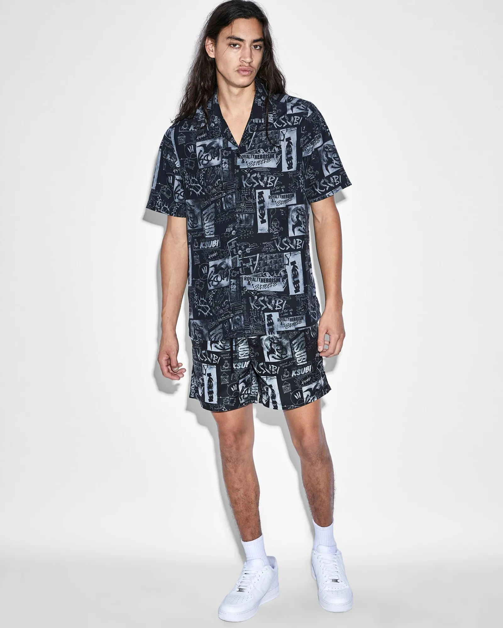 Shop Ksubi Mash Up Boardshort Black