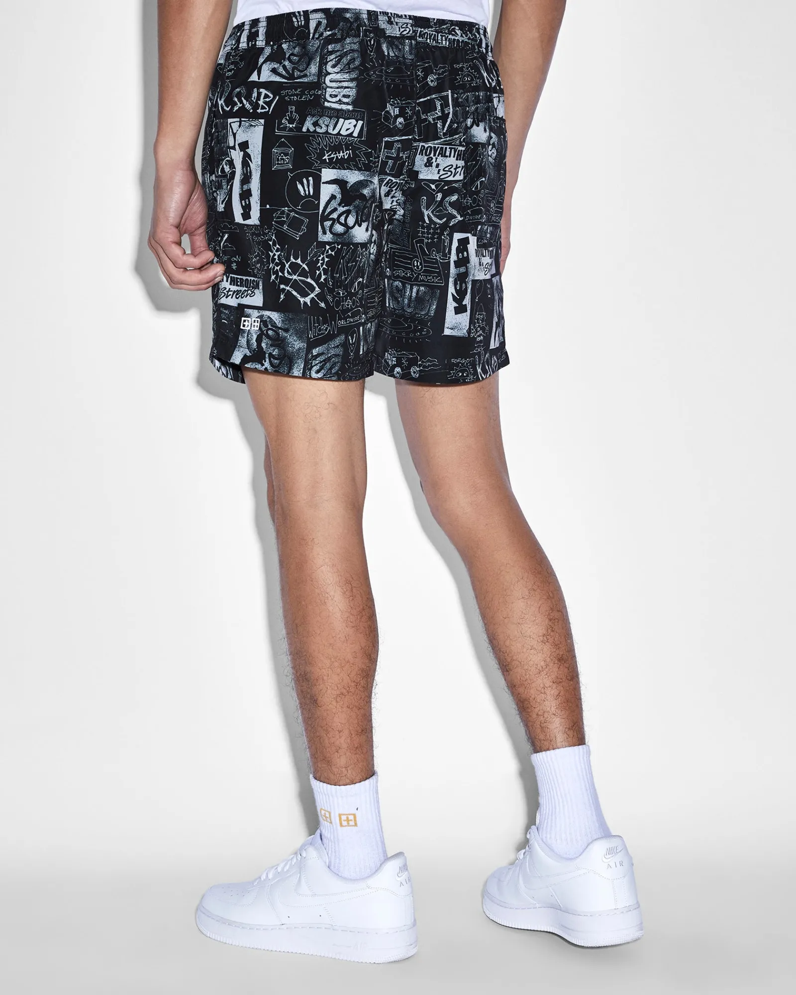 Shop Ksubi Mash Up Boardshort Black