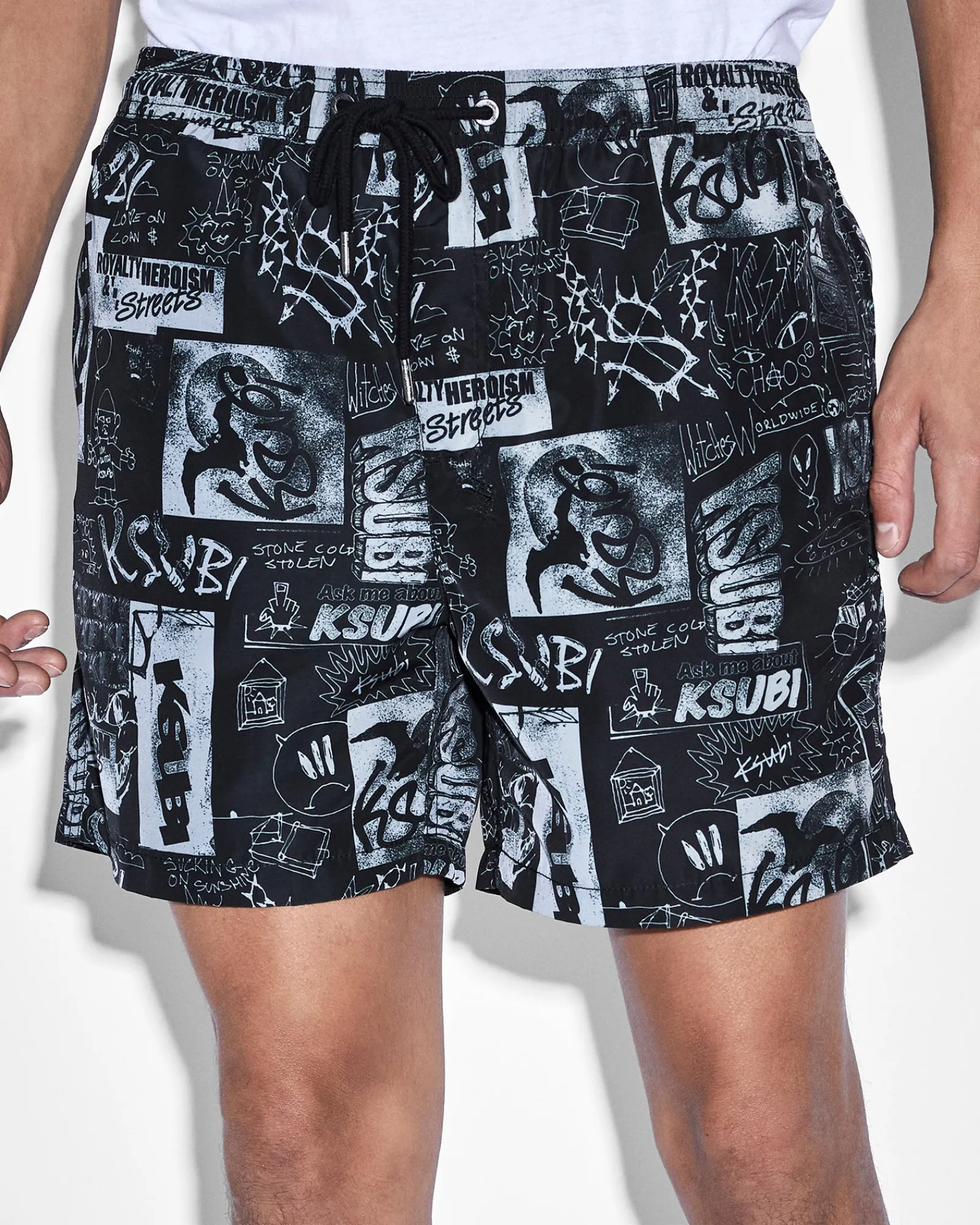 Shop Ksubi Mash Up Boardshort Black
