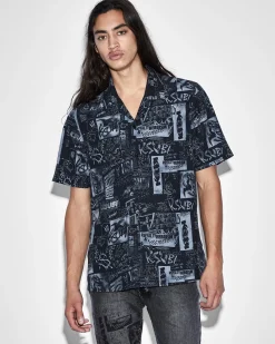 Online Ksubi Mash Up Resort Shirt Black