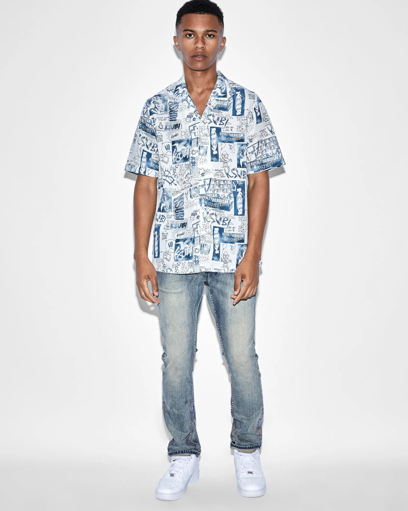 Online Ksubi Mash Up Resort Shirt White