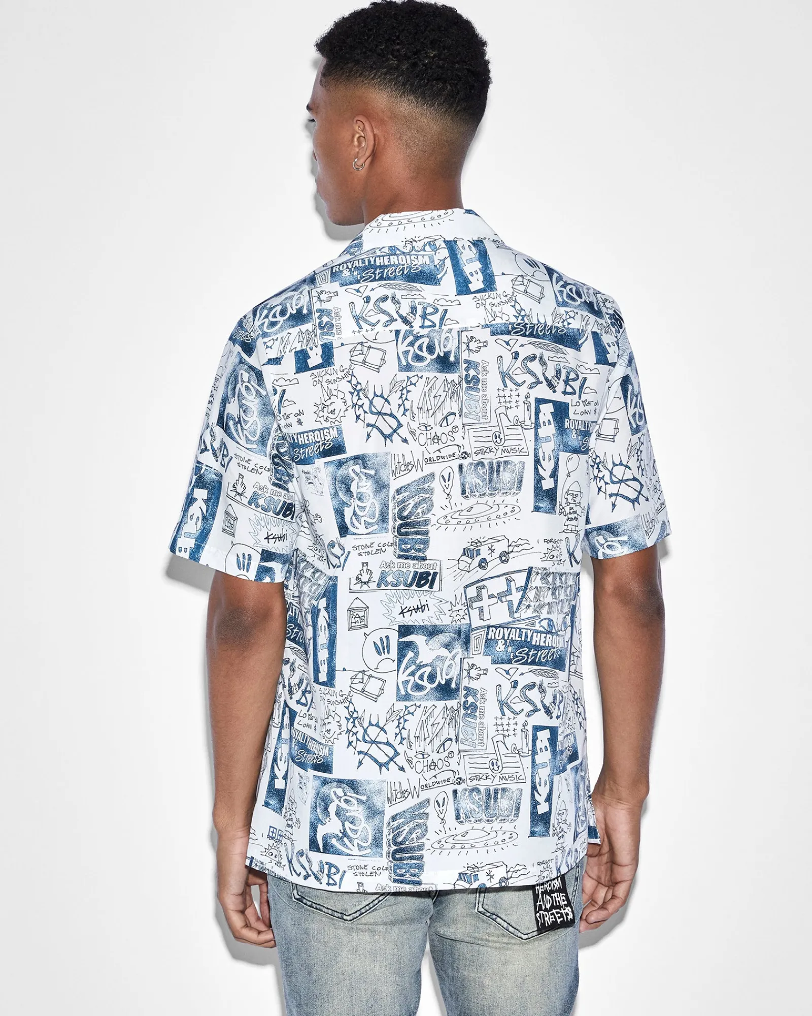 Online Ksubi Mash Up Resort Shirt White