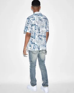 Online Ksubi Mash Up Resort Shirt White
