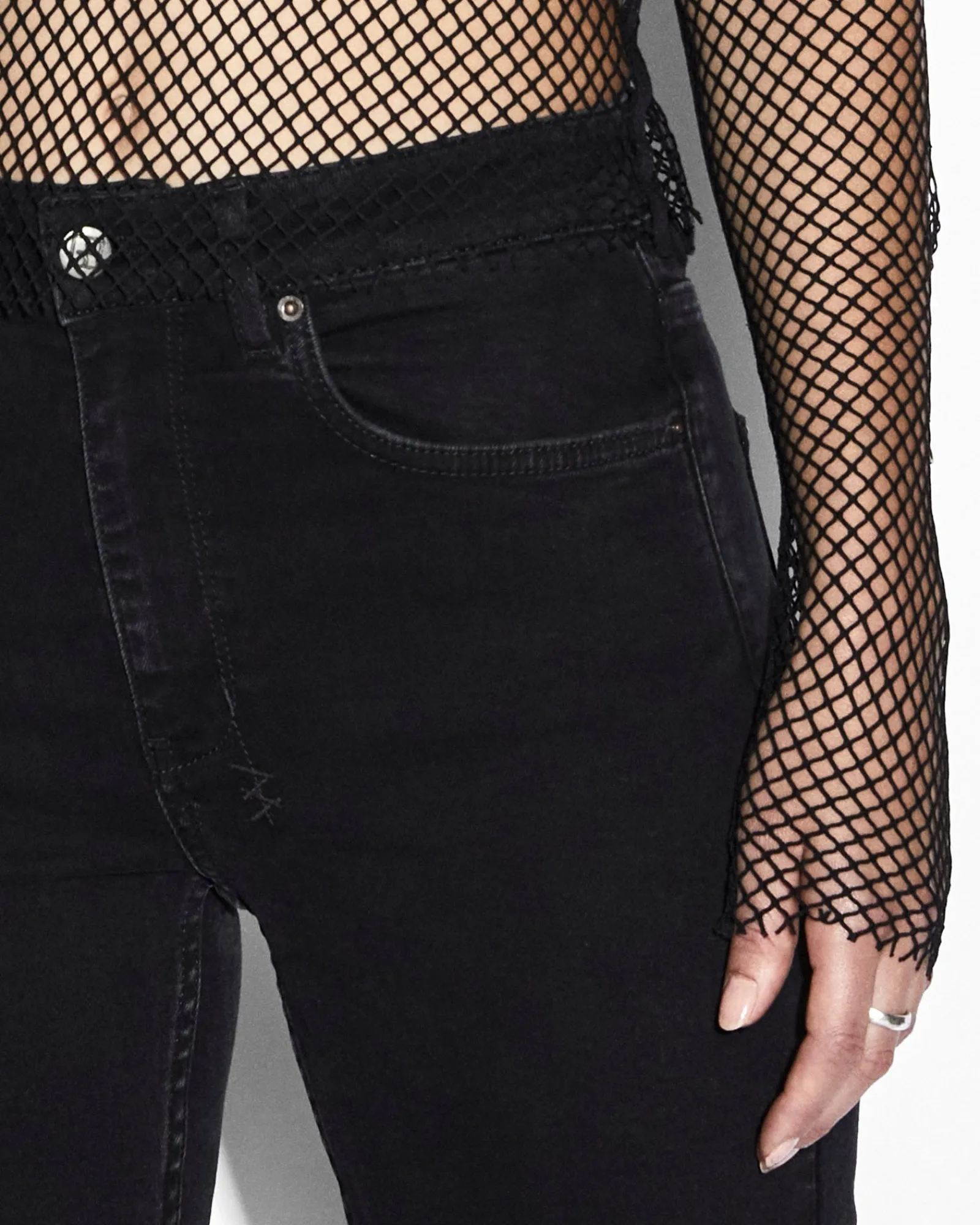 Clearance Ksubi Net Mesh Ls Top Black