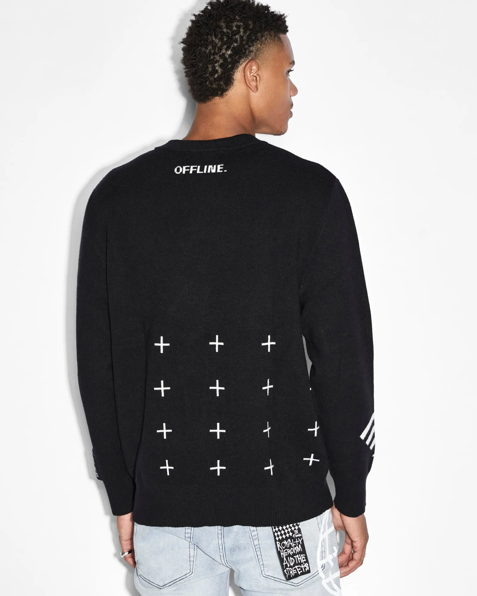 Online Ksubi Offline Knit Crew Black