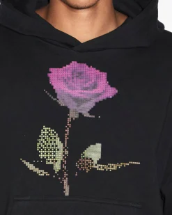 Store Ksubi Pixel Flower Kash Hoodie Jet Black