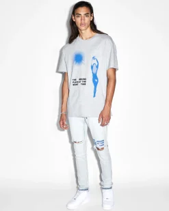 New Ksubi Right Time Biggie Ss Tee Grey Marle