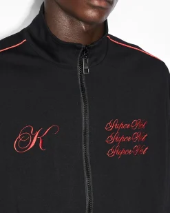Hot Ksubi Scripted Antidote Trak Jacket Black/Red