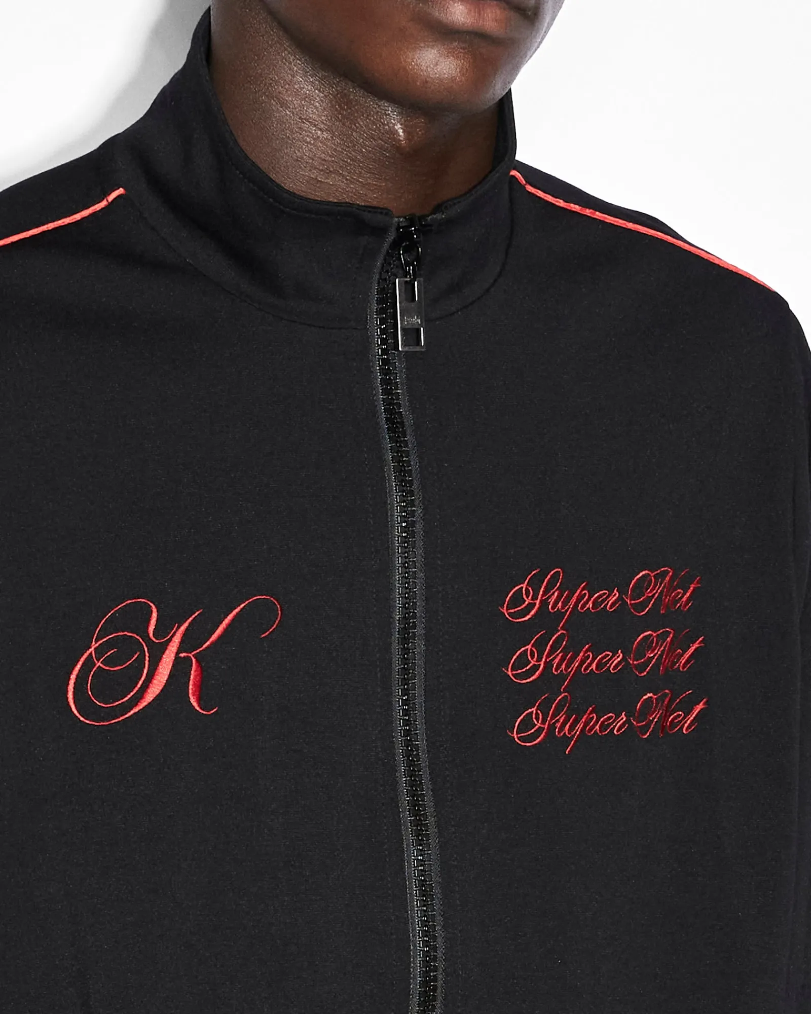 Hot Ksubi Scripted Antidote Trak Jacket Black/Red