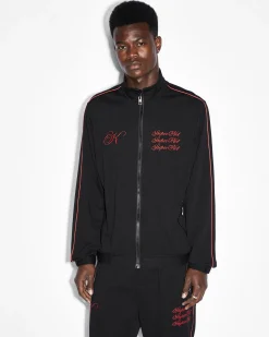 Clearance Ksubi Scripted Antidote Trak Jacket Black/Red