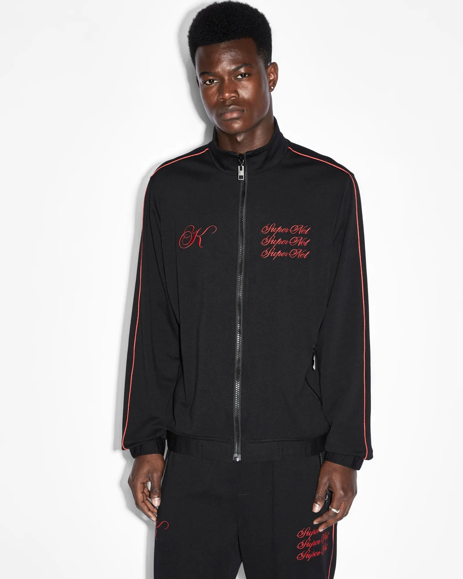 Clearance Ksubi Scripted Antidote Trak Jacket Black/Red