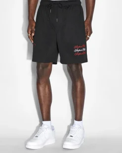 Online Ksubi Scripted Mesh Short Black