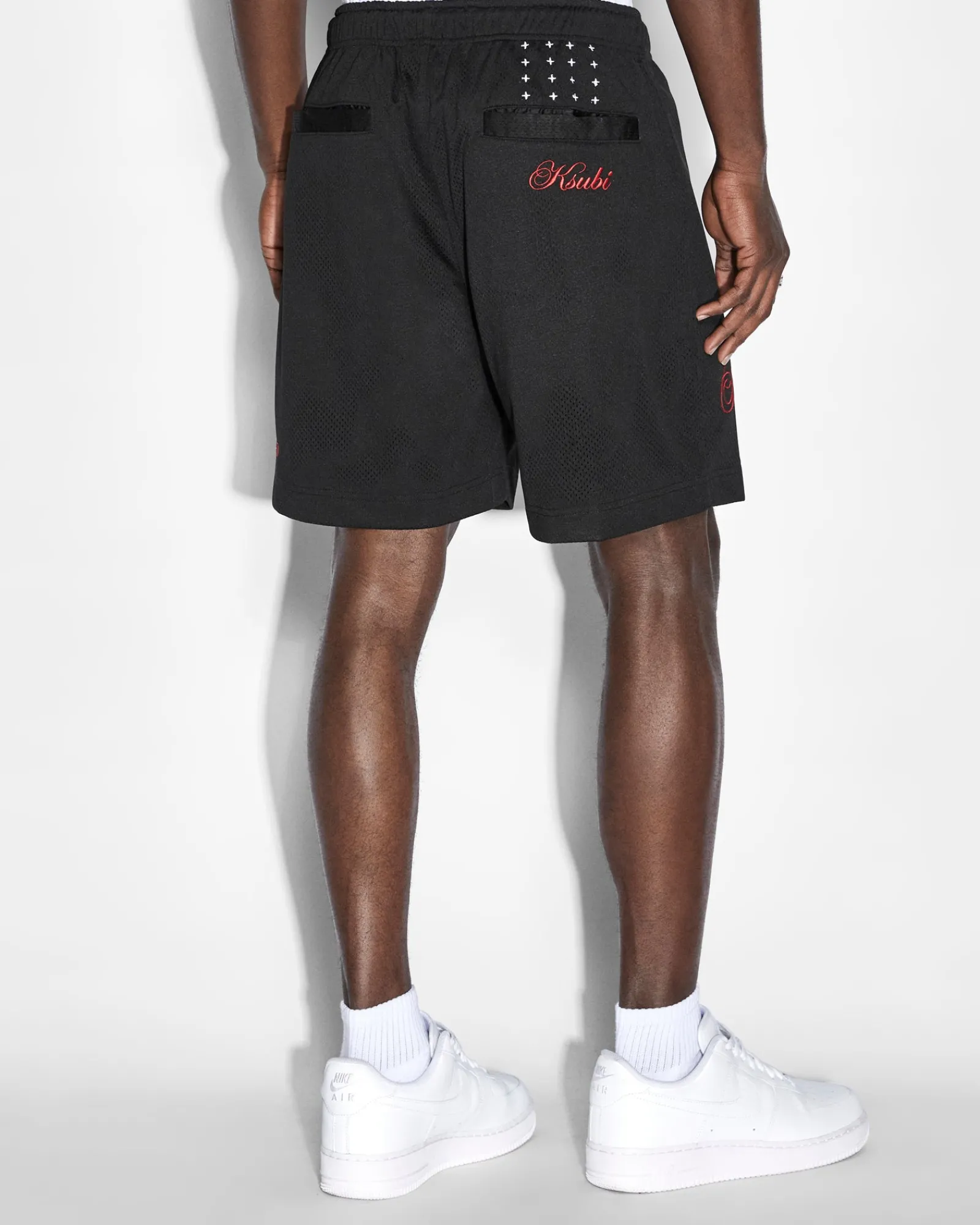 Online Ksubi Scripted Mesh Short Black