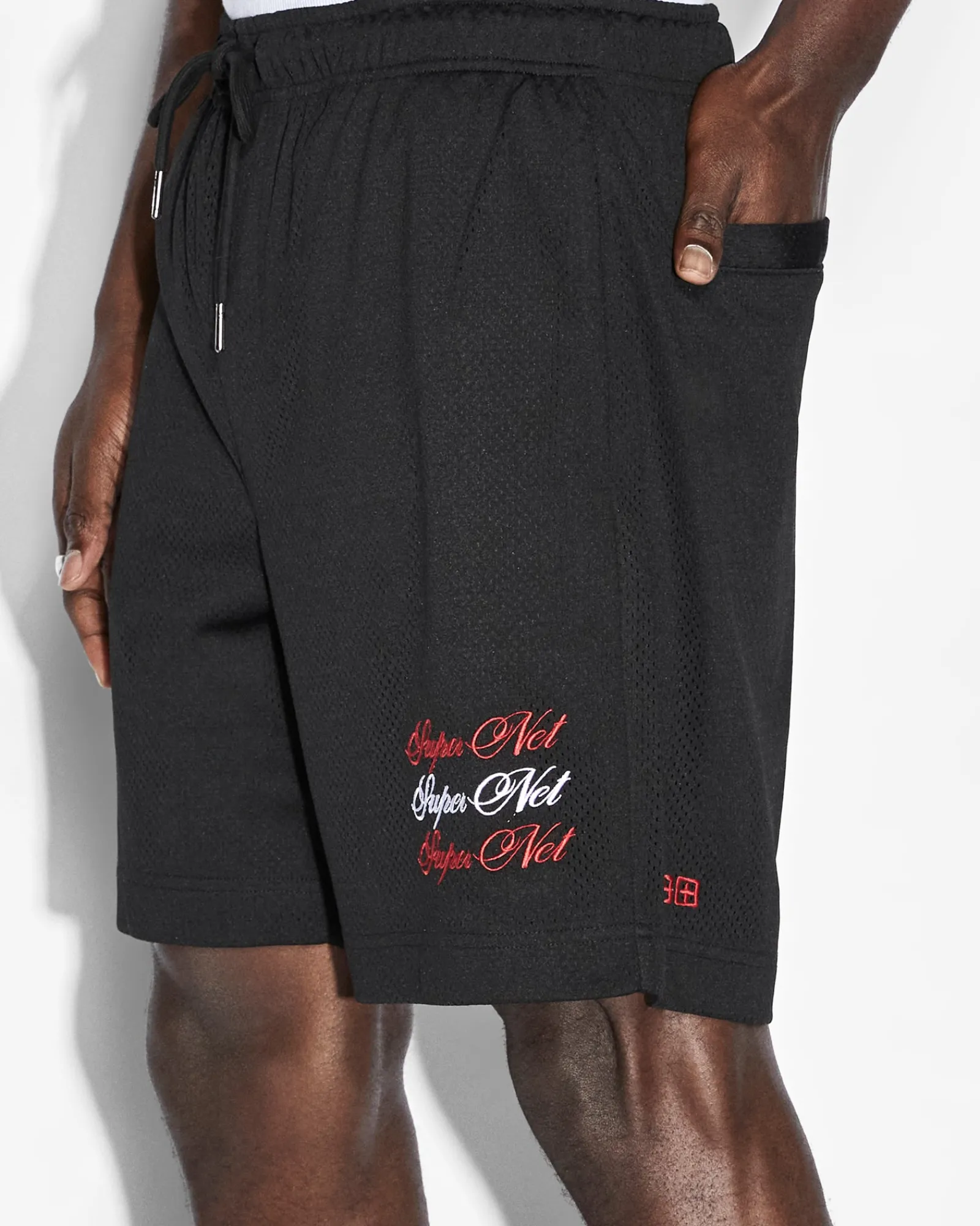Online Ksubi Scripted Mesh Short Black