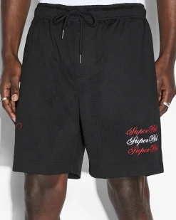 Online Ksubi Scripted Mesh Short Black