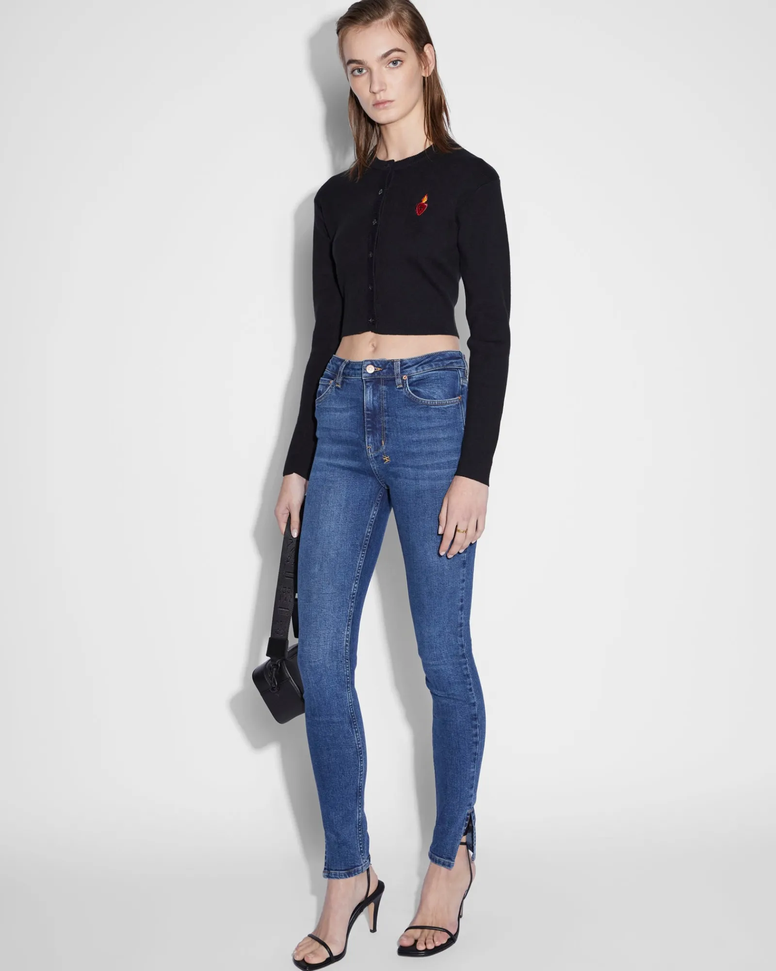New Ksubi Shrunken Cardi Black Emblazed