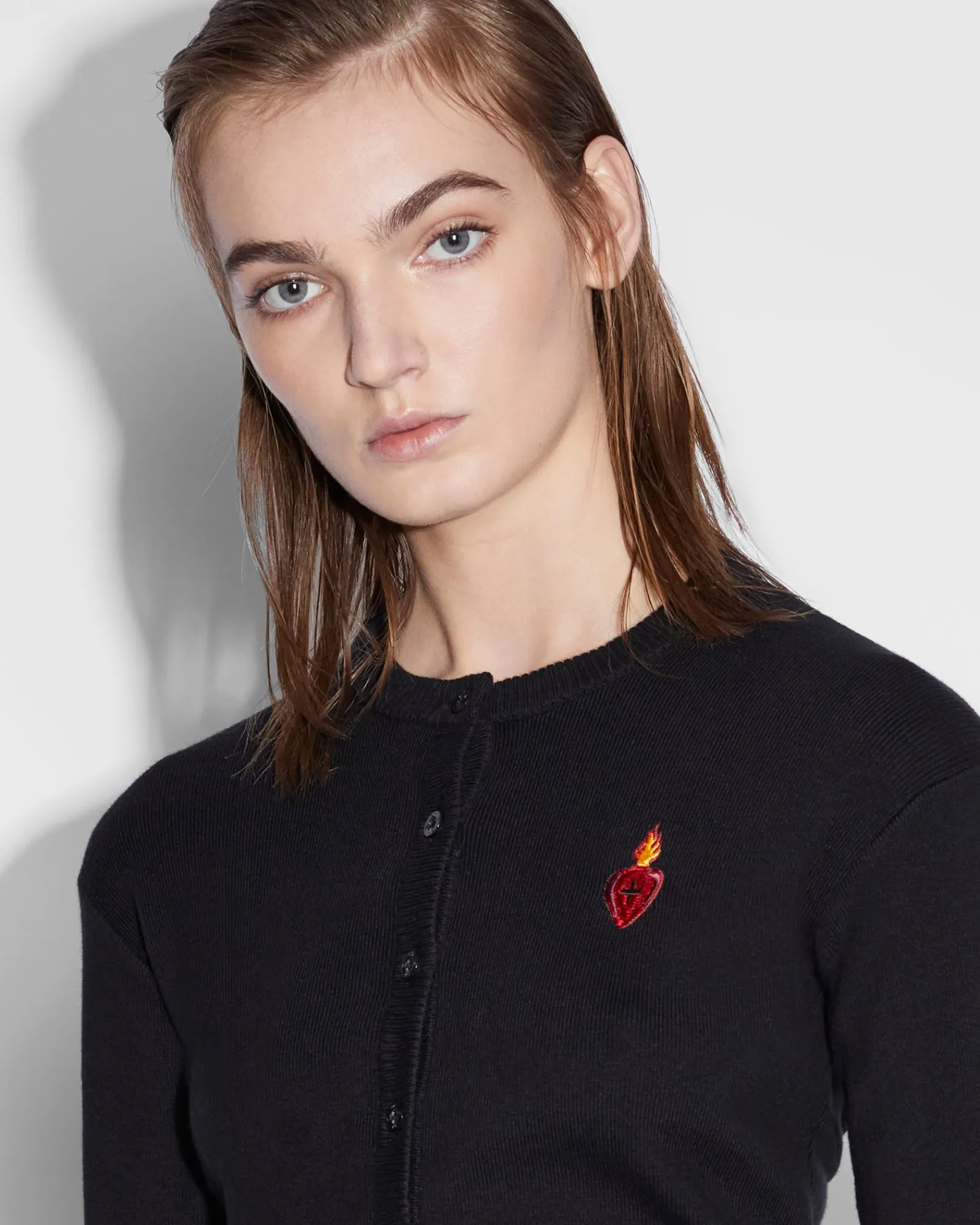 New Ksubi Shrunken Cardi Black Emblazed