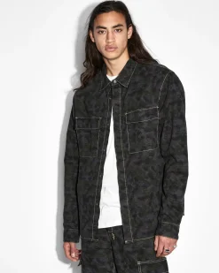 Outlet Ksubi Snakebite Ls Shirt Camo